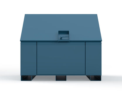 Extreme Duty 12 GA Job Site Box with Lift-Up Lid, Ramp, 3 Shelves - 60 In. W x 36 In. D x 48 In. H - 453UJB-RAMP-5001