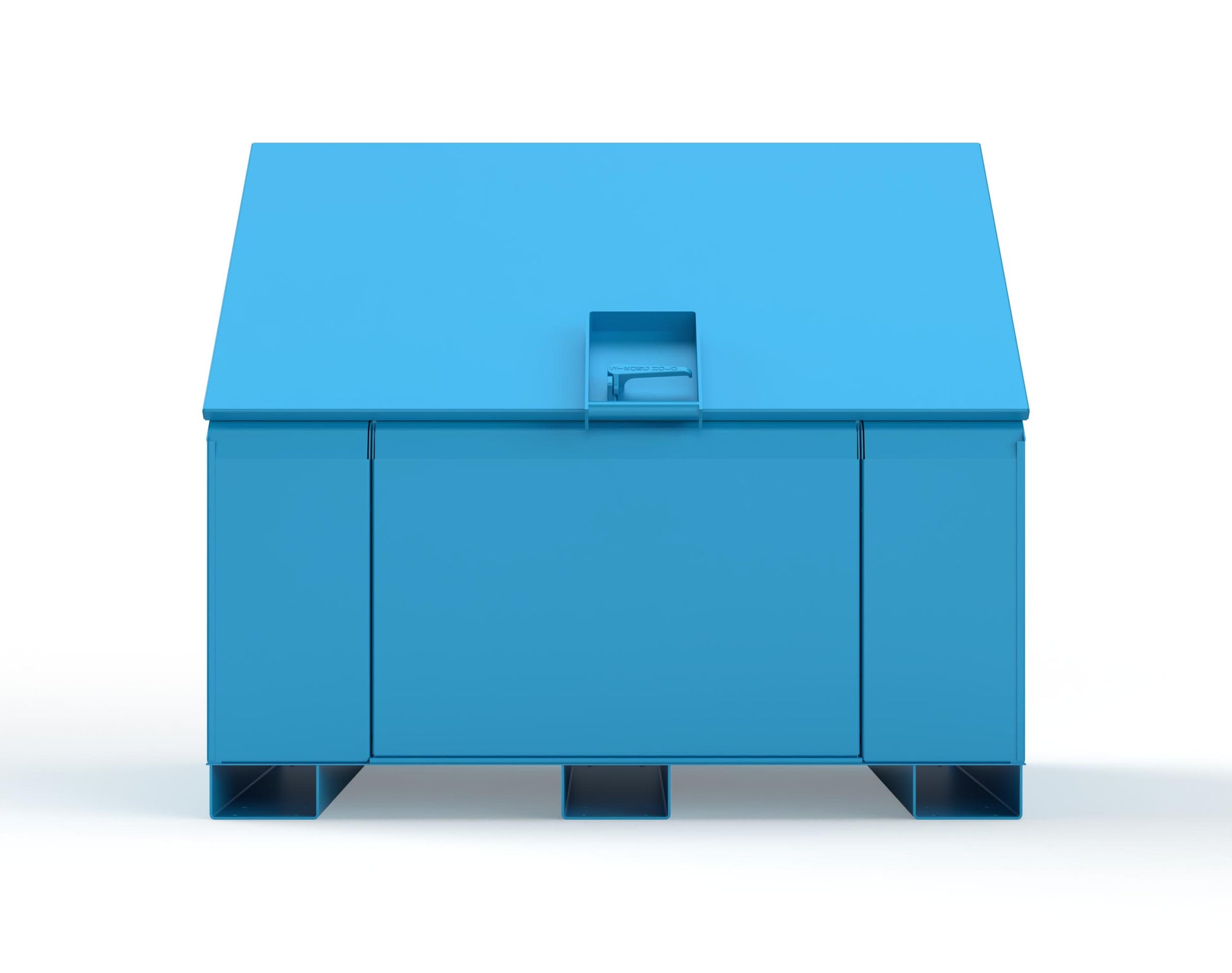 Extreme Duty 12 GA Job Site Box with Lift-Up Lid, Ramp, 3 Shelves - 60 In. W x 36 In. D x 48 In. H - 453UJB-RAMP-5012