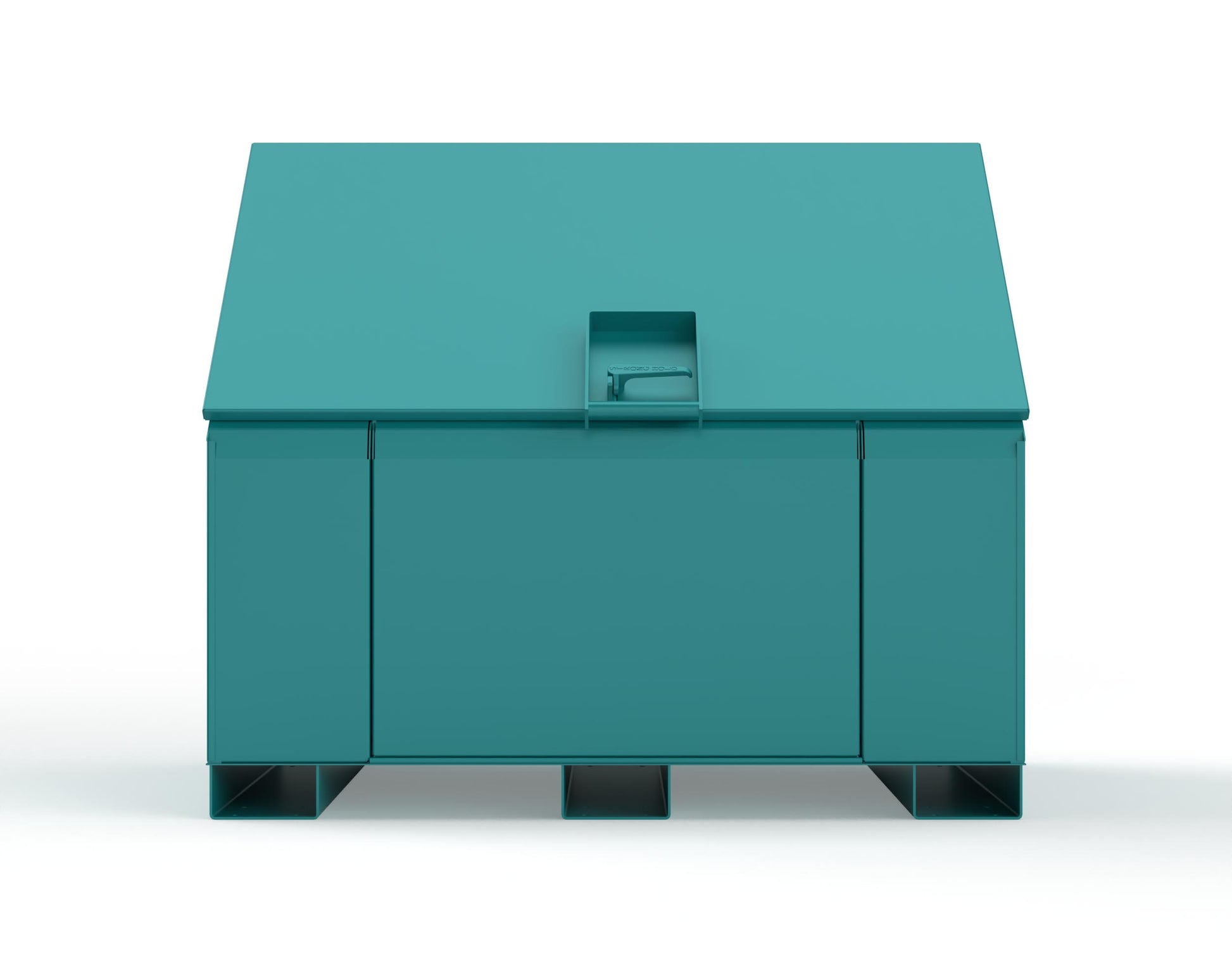 Extreme Duty 12 GA Job Site Box with Lift-Up Lid, Ramp, 3 Shelves - 60 In. W x 36 In. D x 48 In. H - 453UJB-RAMP-5021