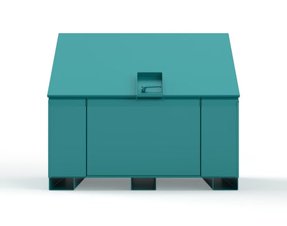 Extreme Duty 12 GA Job Site Box with Lift-Up Lid, Ramp, 3 Shelves - 60 In. W x 36 In. D x 48 In. H - 453UJB-RAMP-5021