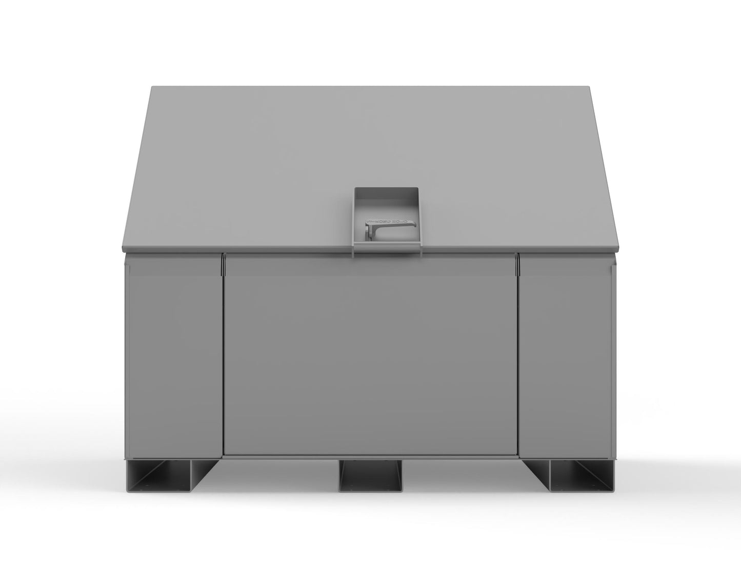Extreme Duty 12 GA Job Site Box with Lift-Up Lid, Ramp, 3 Shelves - 60 In. W x 36 In. D x 48 In. H - 453UJB-RAMP-7037