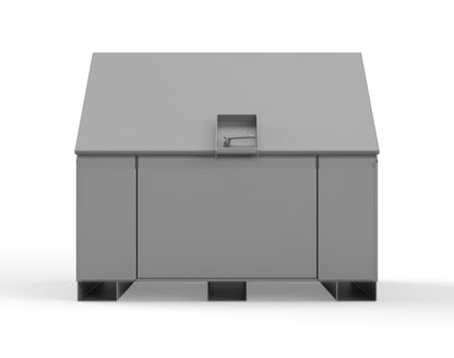 Extreme Duty 12 GA Job Site Box with Lift-Up Lid, Ramp, 3 Shelves - 60 In. W x 36 In. D x 48 In. H - 453UJB-RAMP-7037