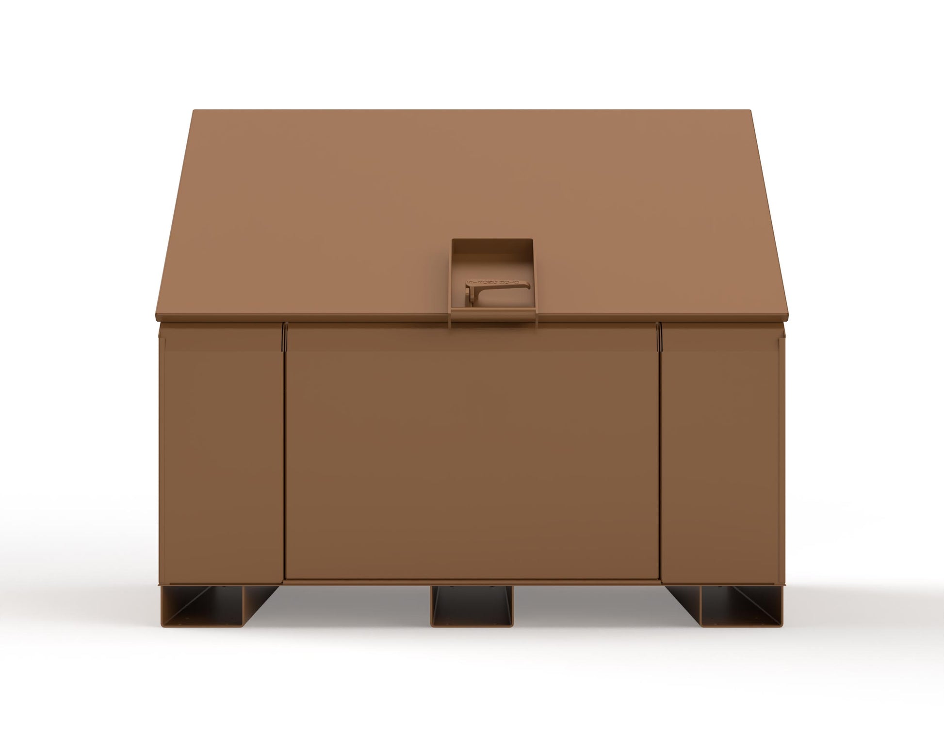 Extreme Duty 12 GA Job Site Box with Lift-Up Lid, Ramp, 3 Shelves - 60 In. W x 36 In. D x 48 In. H - 453UJB-RAMP-8008