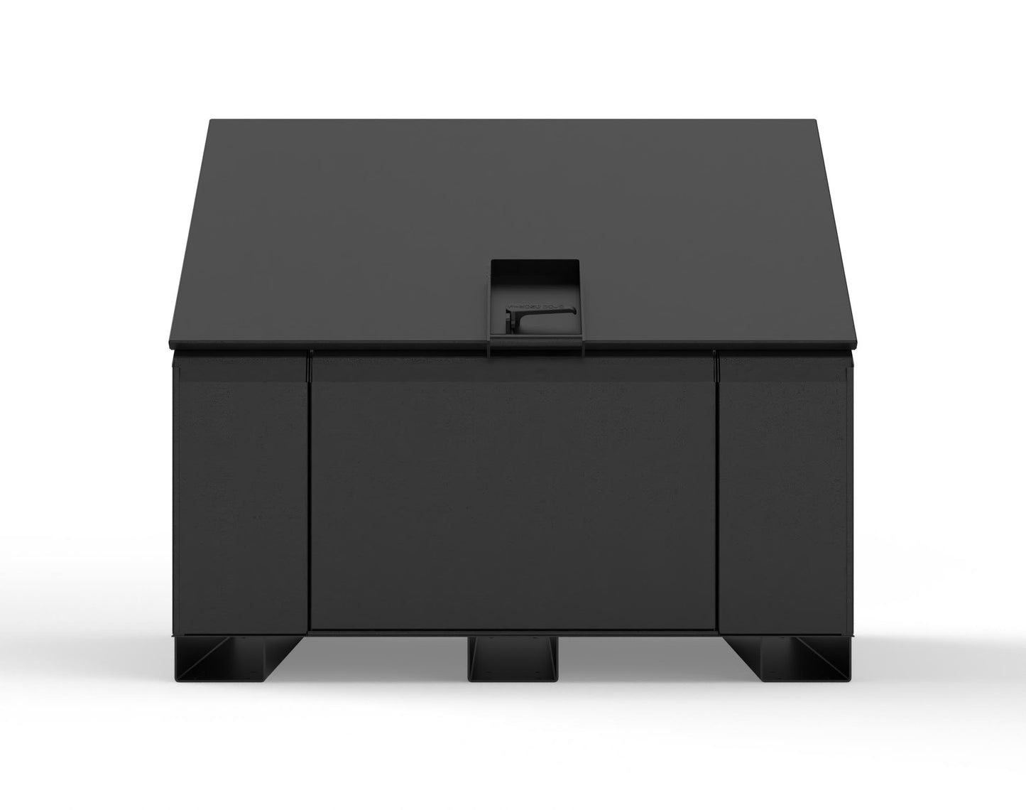 Extreme Duty 12 GA Job Site Box with Lift-Up Lid, Ramp, 3 Shelves - 60 In. W x 36 In. D x 48 In. H - 453UJB-RAMP-9005