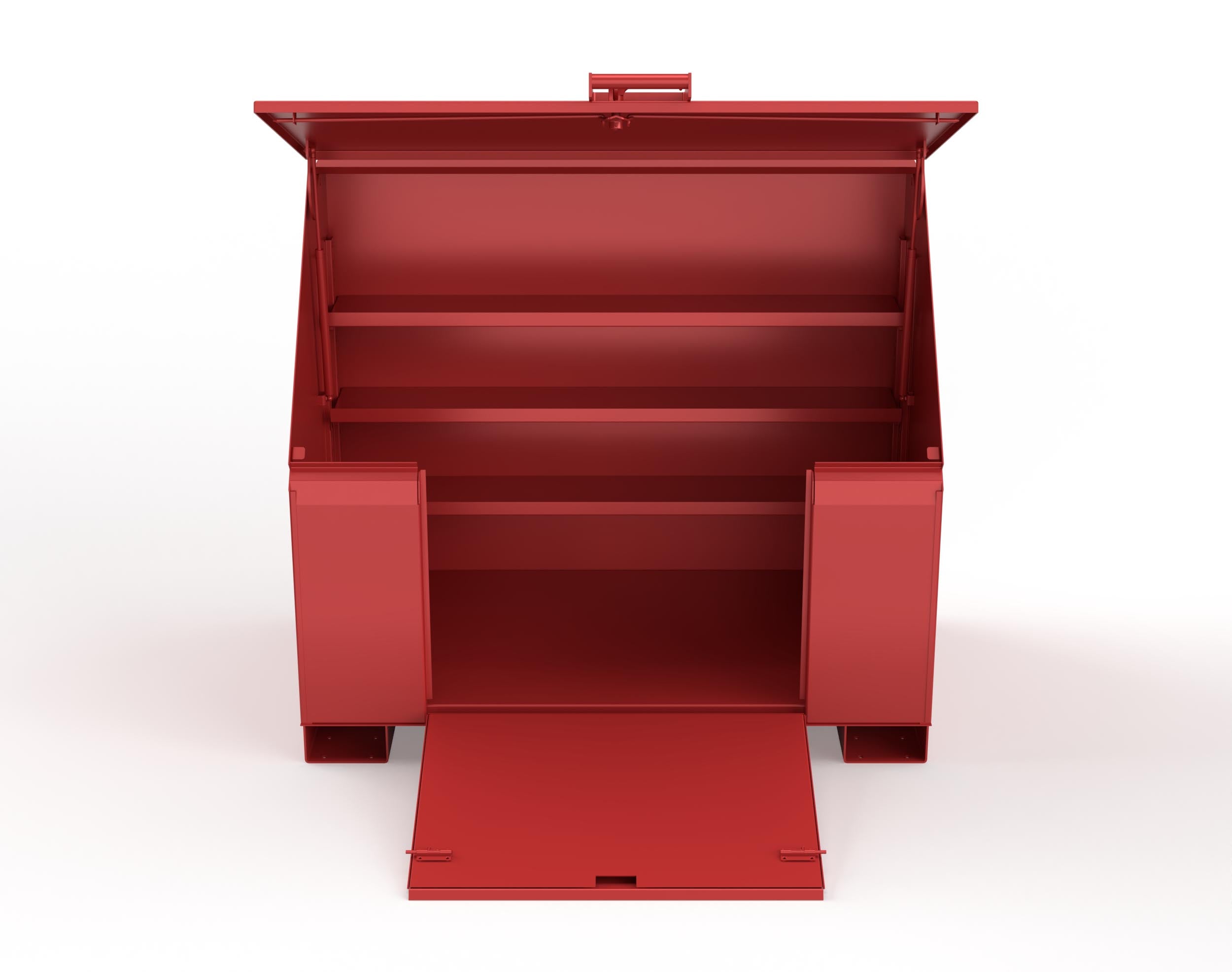 Extreme Heavy Duty 12 GA Job Storage Site Box with Ramp & Lift-Up