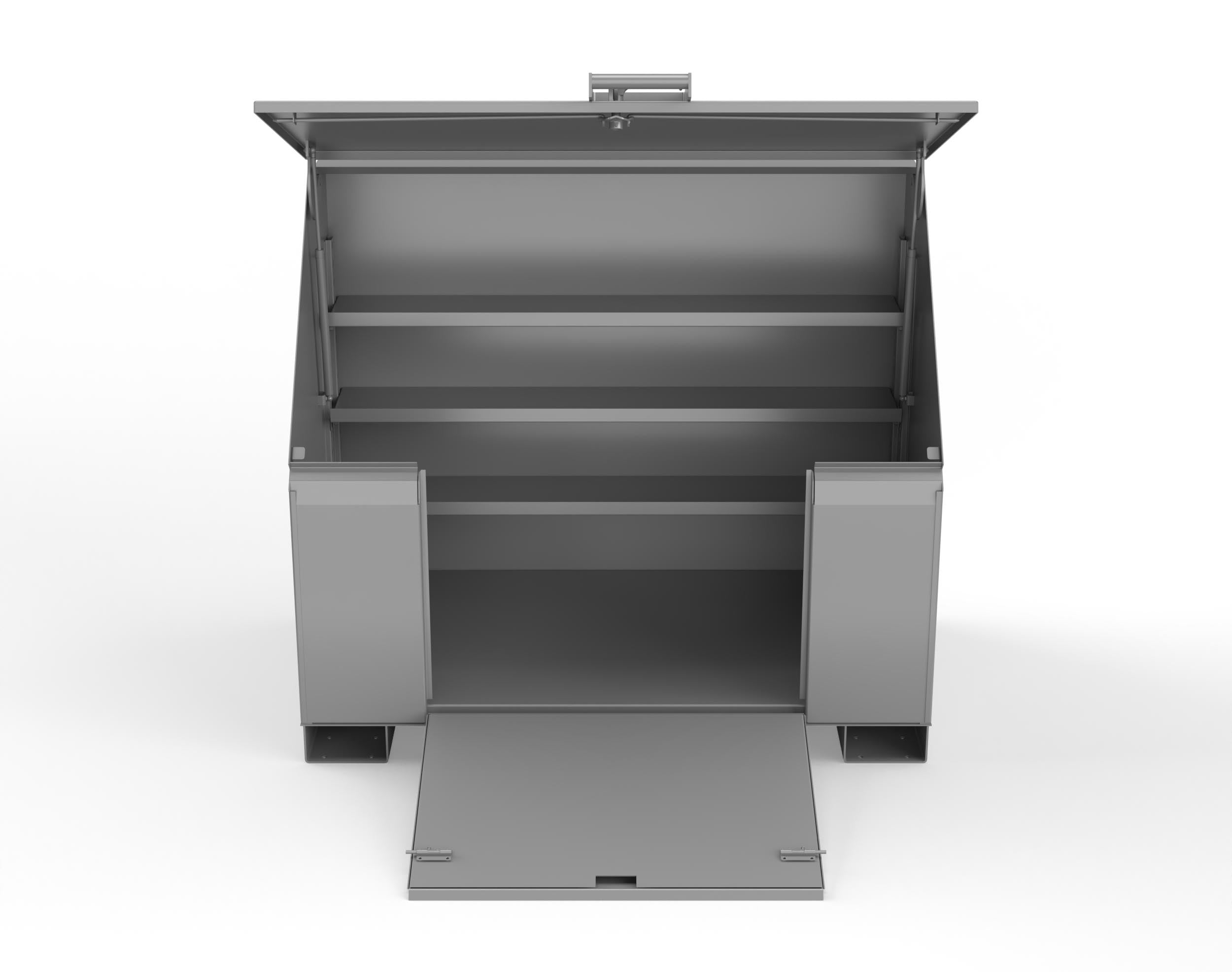 Extreme Heavy Duty 12 GA Job Storage Site Box with Ramp & Lift-Up