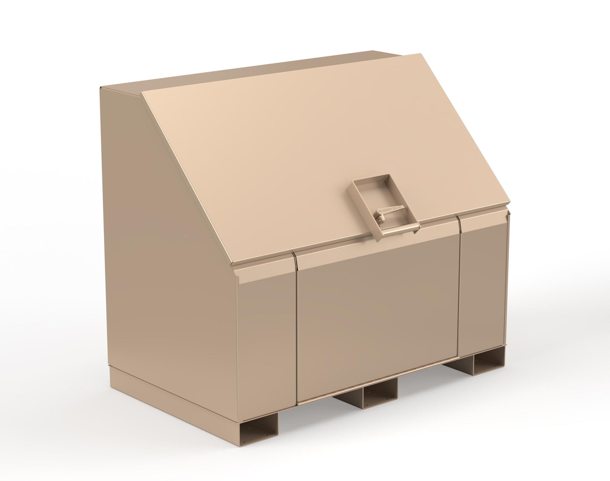 Extreme Duty 12 GA Job Site Box with Lift-Up Lid, Ramp, 3 Shelves - 60 In. W x 36 In. D x 48 In. H - 453UJB-RAMP-1019
