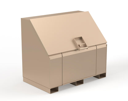 Extreme Duty 12 GA Job Site Box with Lift-Up Lid, Ramp, 3 Shelves - 60 In. W x 36 In. D x 48 In. H - 453UJB-RAMP-1019