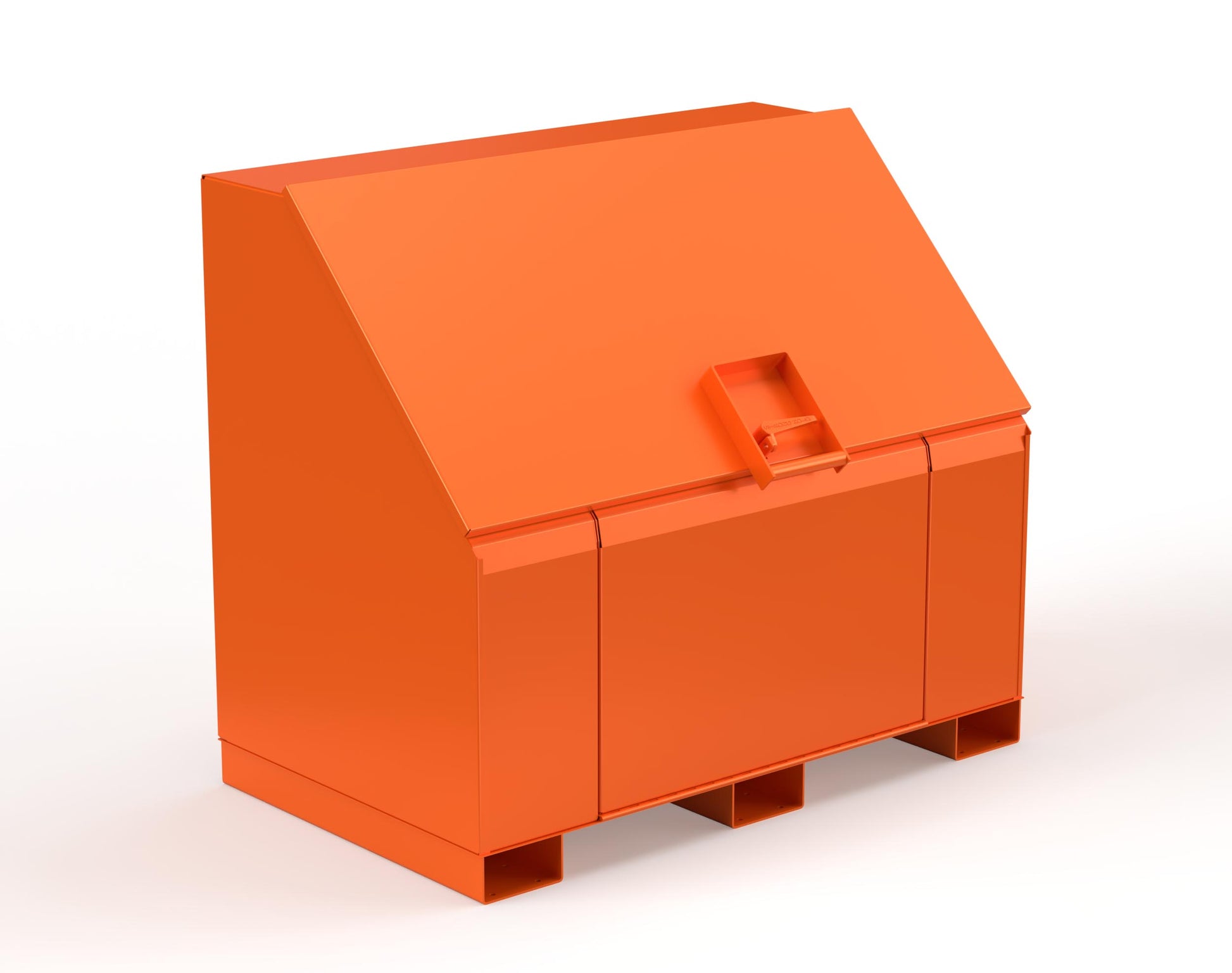 Extreme Duty 12 GA Job Site Box with Lift-Up Lid, Ramp, 3 Shelves - 60 In. W x 36 In. D x 48 In. H - 453UJB-RAMP-2009