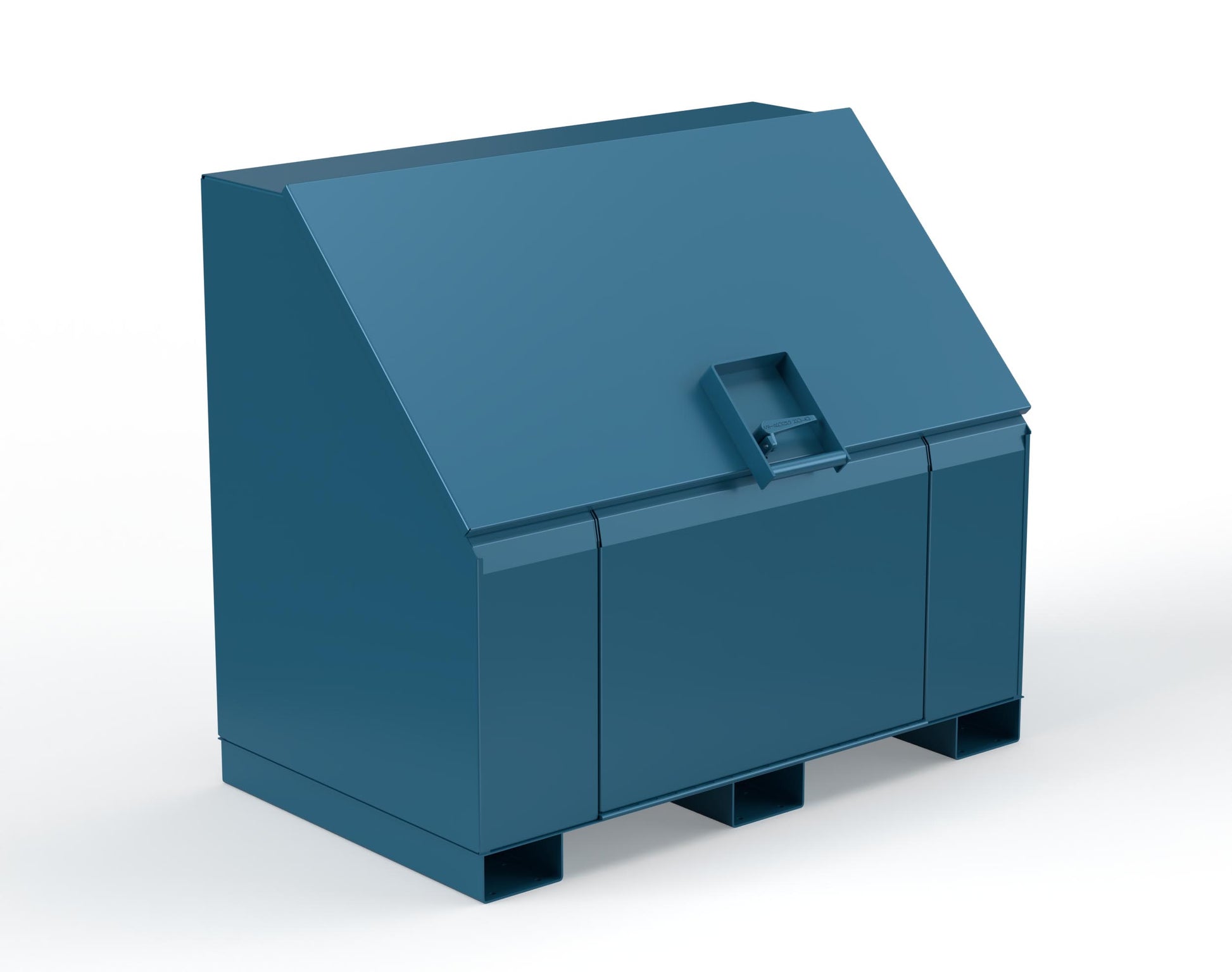 Extreme Duty 12 GA Job Site Box with Lift-Up Lid, Ramp, 3 Shelves - 60 In. W x 36 In. D x 48 In. H - 453UJB-RAMP-5001