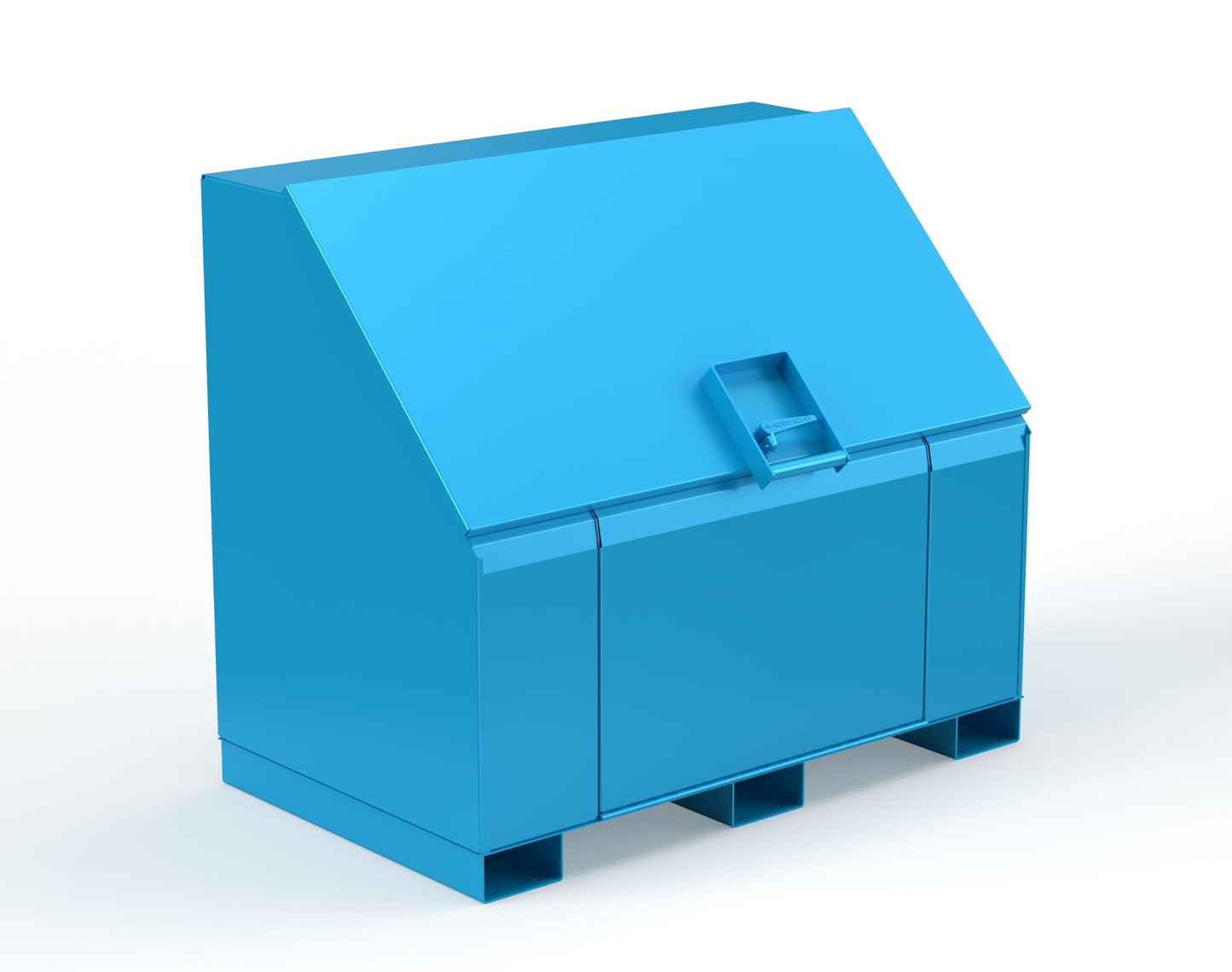 Extreme Duty 12 GA Job Site Box with Lift-Up Lid, Ramp, 3 Shelves - 60 In. W x 36 In. D x 48 In. H - 453UJB-RAMP-5012