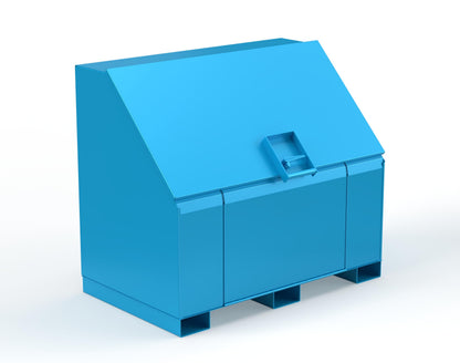 Extreme Duty 12 GA Job Site Box with Lift-Up Lid, Ramp, 3 Shelves - 60 In. W x 36 In. D x 48 In. H - 453UJB-RAMP-5012