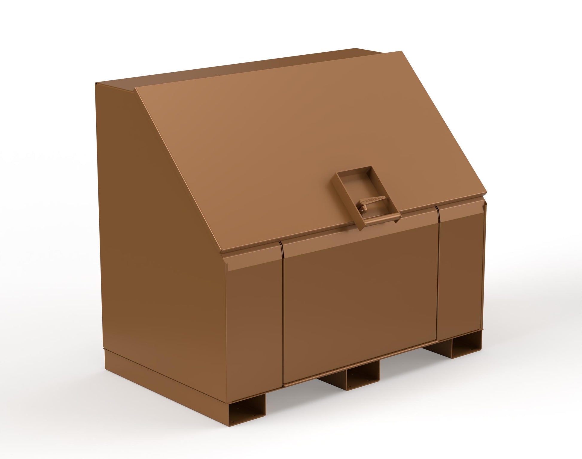Extreme Duty 12 GA Job Site Box with Lift-Up Lid, Ramp, 3 Shelves - 60 In. W x 36 In. D x 48 In. H - 453UJB-RAMP-8008