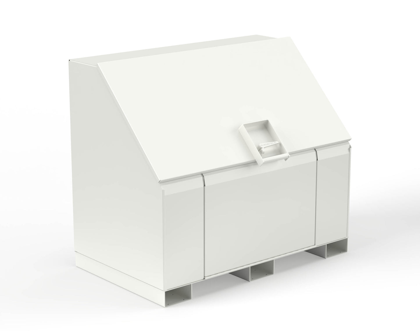 Extreme Duty 12 GA Job Site Box with Lift-Up Lid, Ramp, 3 Shelves - 60 In. W x 36 In. D x 48 In. H - 453UJB-RAMP-9003