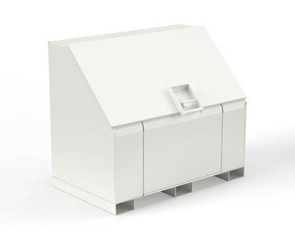 Extreme Duty 12 GA Job Site Box with Lift-Up Lid, Ramp, 3 Shelves - 60 In. W x 36 In. D x 48 In. H - 453UJB-RAMP-9003