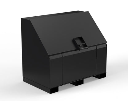 Extreme Duty 12 GA Job Site Box with Lift-Up Lid, Ramp, 3 Shelves - 60 In. W x 36 In. D x 48 In. H - 453UJB-RAMP-9005