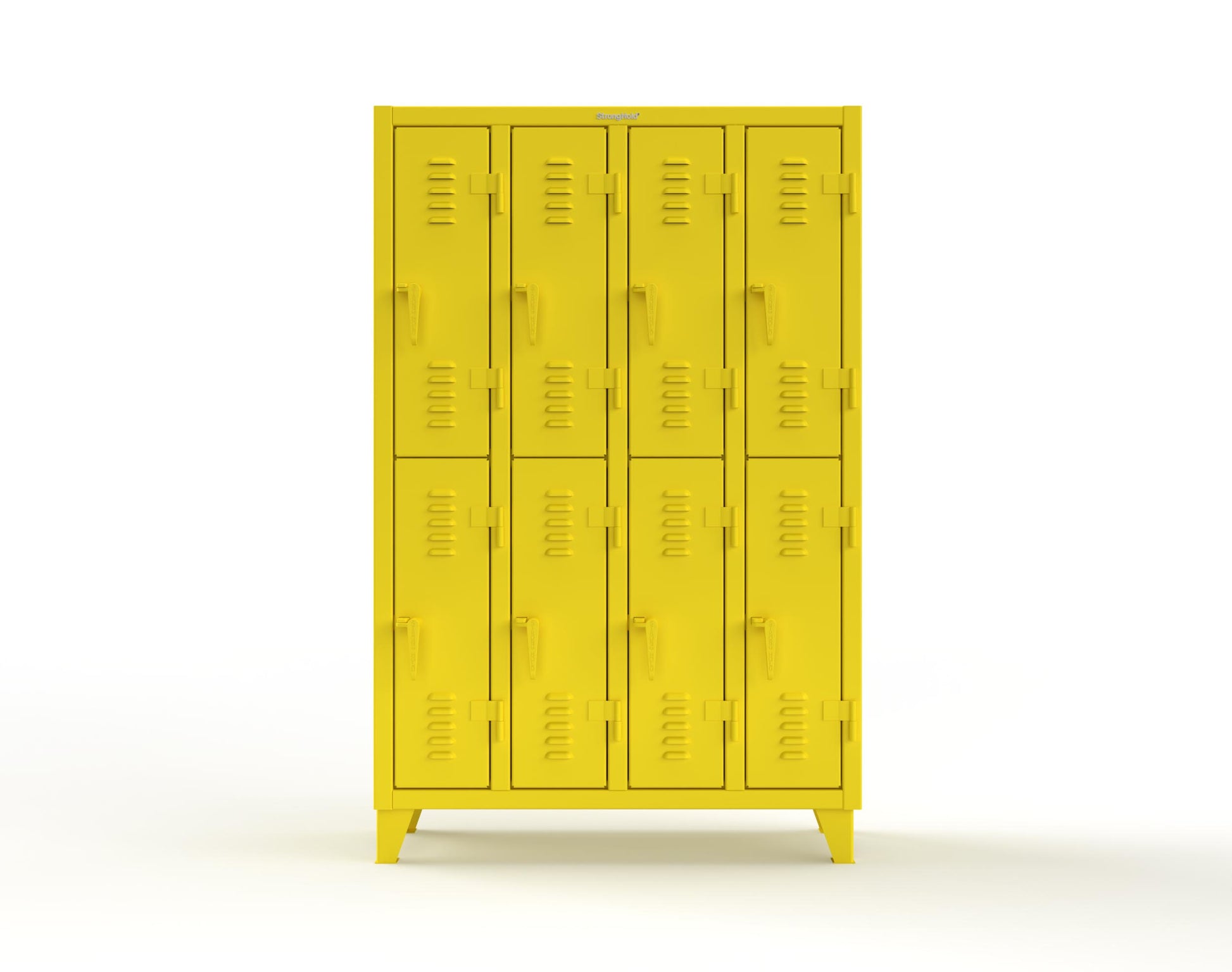 Extreme Duty 12 GA Double-Tier Locker with 8 Compartments, Louvered Doors, Coat Hooks - 50 in. W x 18in. D x 78 in. H - 46-18-2TSL-1021