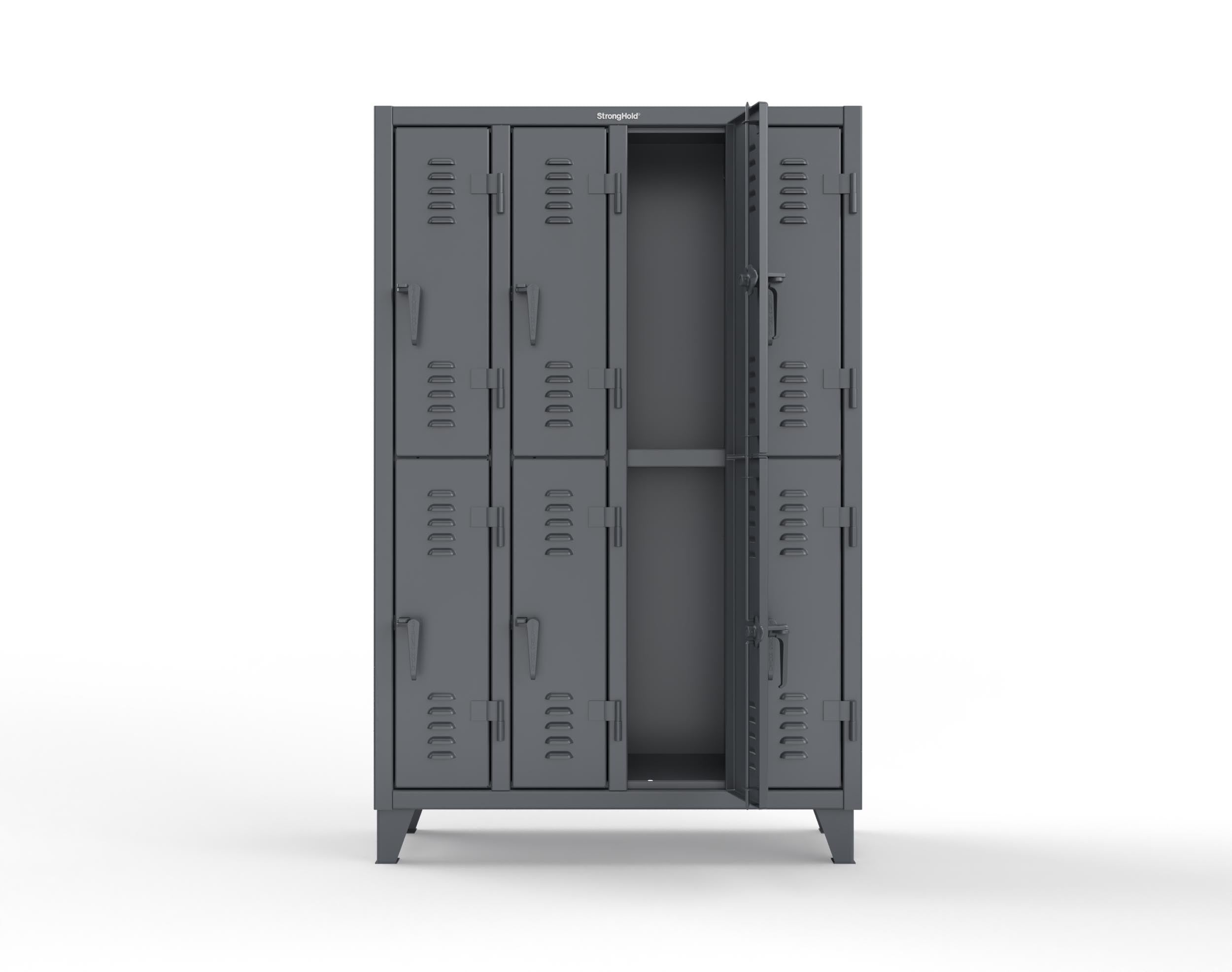 スチールラック・メタルラック CRASH GATE CAGO LOCKER CABINET Extreme Duty 12-GA Double-Tier Louvered Door Locker; 8