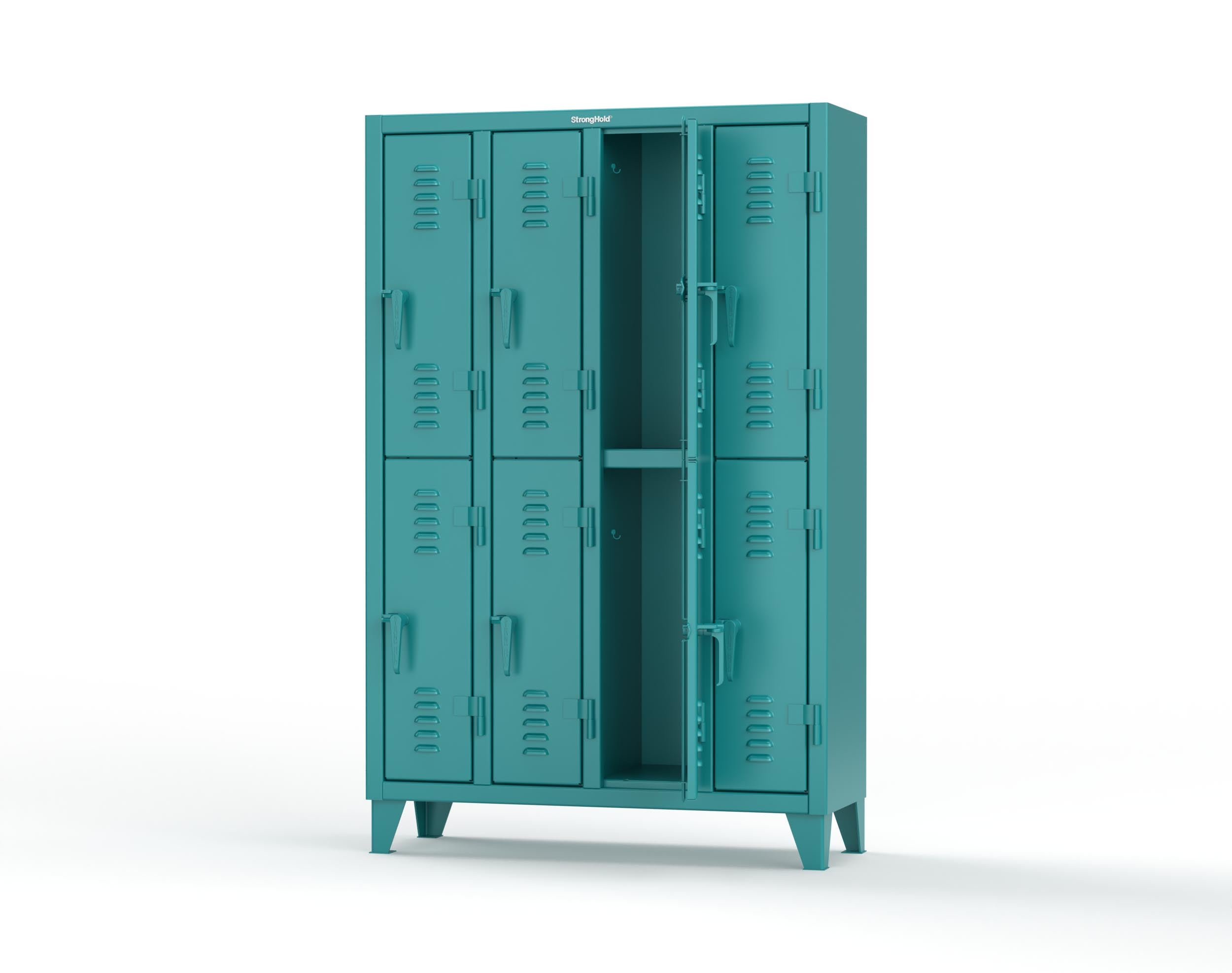 スチールラック・メタルラック CRASH GATE CAGO LOCKER CABINET Extreme Duty 12-GA Double-Tier Louvered Door Locker; 8