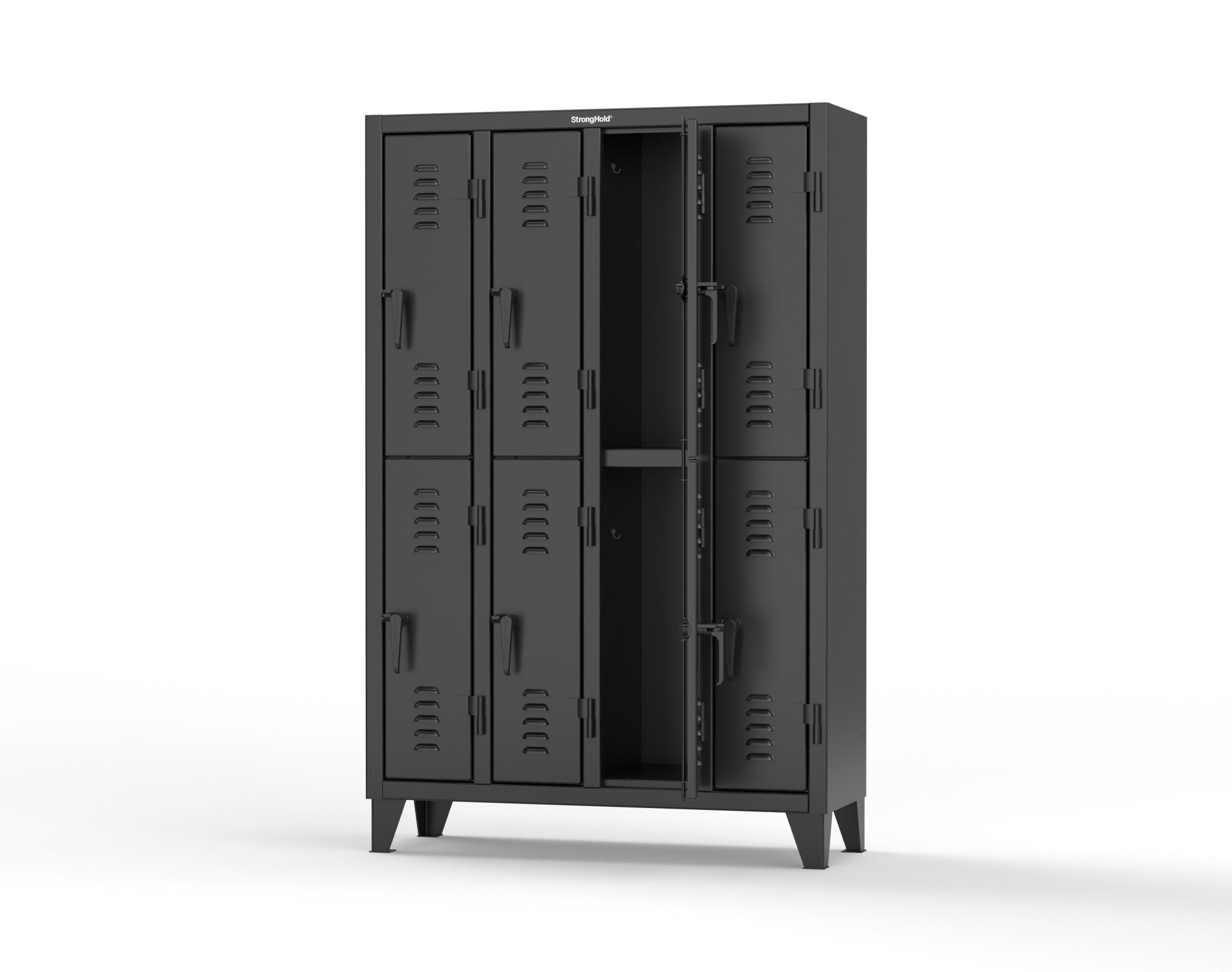 スチールラック・メタルラック CRASH GATE CAGO LOCKER CABINET Extreme Duty 12-GA Double-Tier Louvered Door Locker; 8