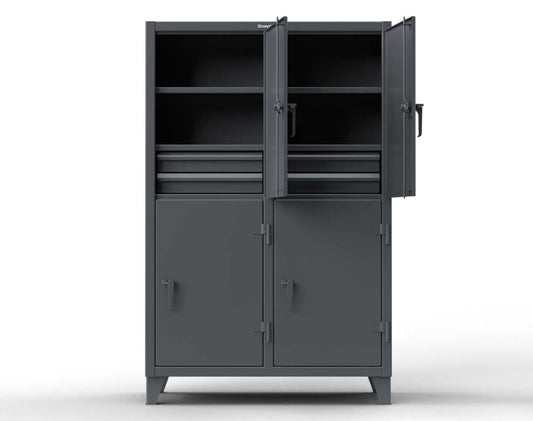 Extreme Duty 12 GA Double-Tier Locker with 6 Compartments, 9 Shelves, 12 Drawers - 74 in. W x 24in. D x 78 in. H