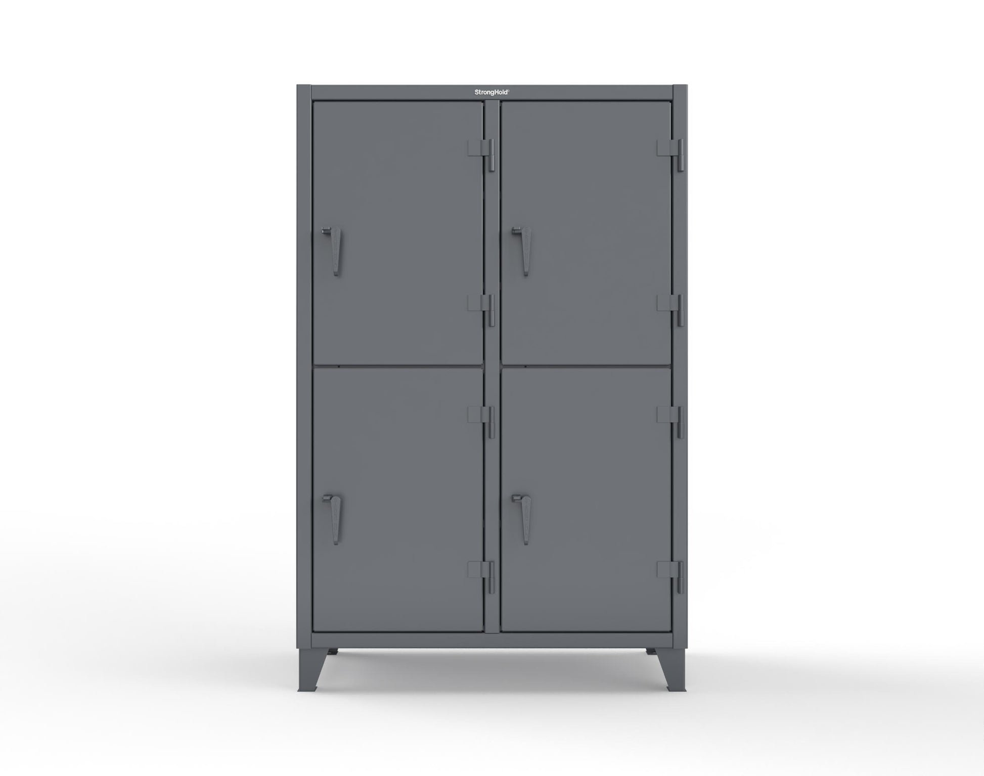 Extreme Duty 12 GA Double-Tier Locker with 4 Compartments, 6 Shelves, 8 Drawers - 50 in. W x 24in. D x 78 in. H - 46-24-2TPL-8DB-7024
