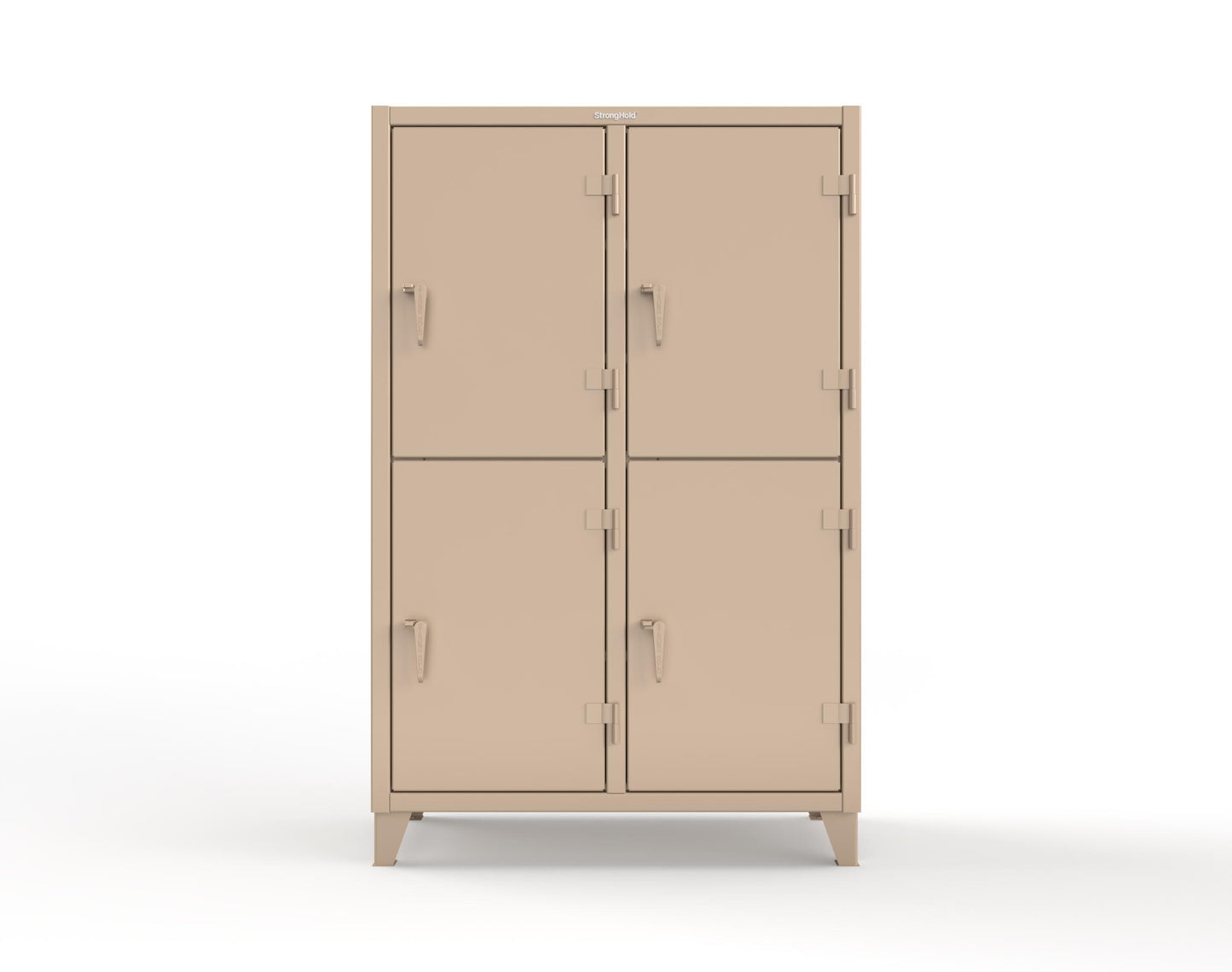 Extreme Duty 12 GA Double-Tier Locker with 4 Compartments, 6 Shelves, 8 Drawers - 50 in. W x 24in. D x 78 in. H - 46-24-2TPL-8DB-1019