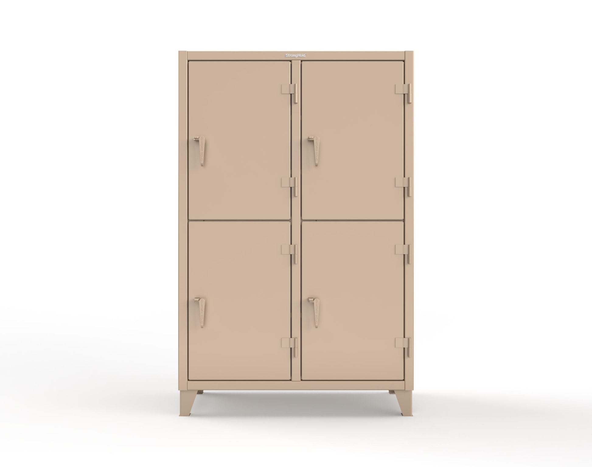 Extreme Duty 12 GA Double-Tier Locker with 4 Compartments, 6 Shelves, 8 Drawers - 50 in. W x 24in. D x 78 in. H - 46-24-2TPL-8DB-1019