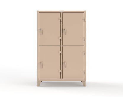 Extreme Duty 12 GA Double-Tier Locker with 4 Compartments, 6 Shelves, 8 Drawers - 50 in. W x 24in. D x 78 in. H - 46-24-2TPL-8DB-1019