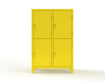 Extreme Duty 12 GA Double-Tier Locker with 4 Compartments, 6 Shelves, 8 Drawers - 50 in. W x 24in. D x 78 in. H - 46-24-2TPL-8DB-1021