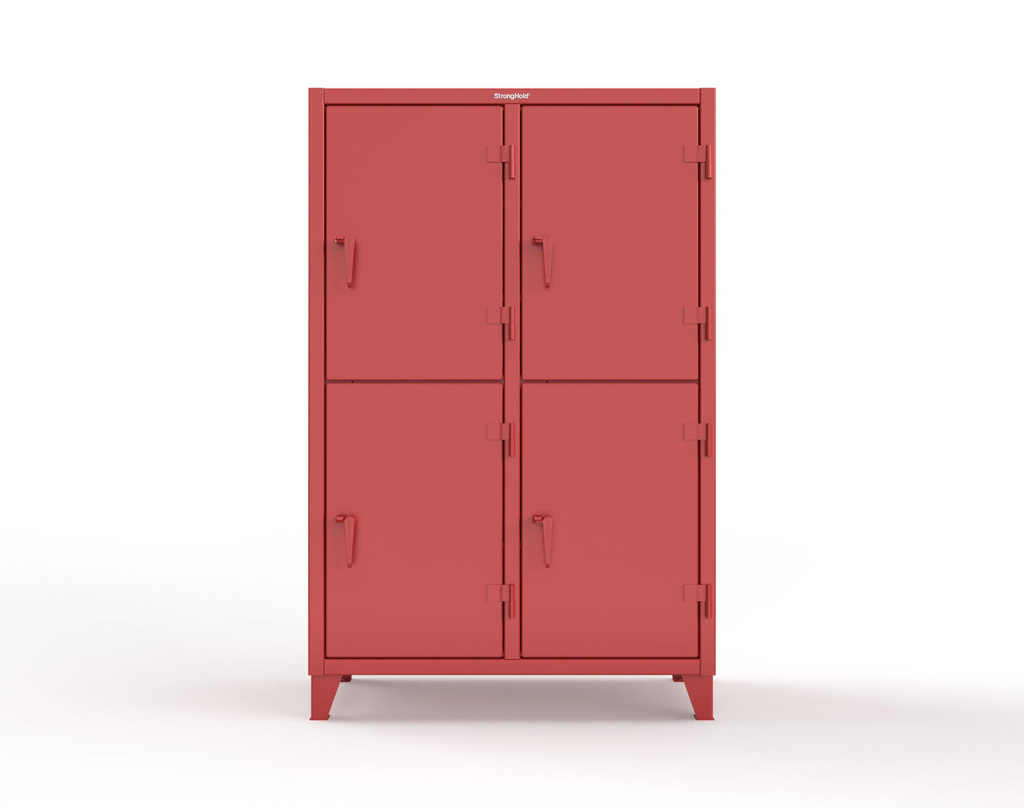 Extreme Duty 12 GA Double-Tier Locker with 4 Compartments, 6 Shelves, 8 Drawers - 50 in. W x 24in. D x 78 in. H - 46-24-2TPL-8DB-3001