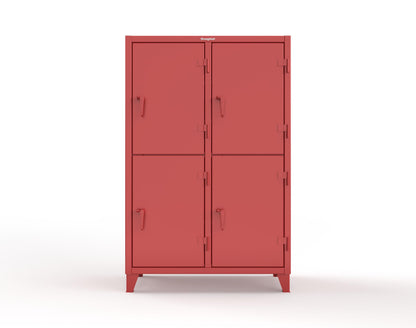 Extreme Duty 12 GA Double-Tier Locker with 4 Compartments, 6 Shelves, 8 Drawers - 50 in. W x 24in. D x 78 in. H - 46-24-2TPL-8DB-3001