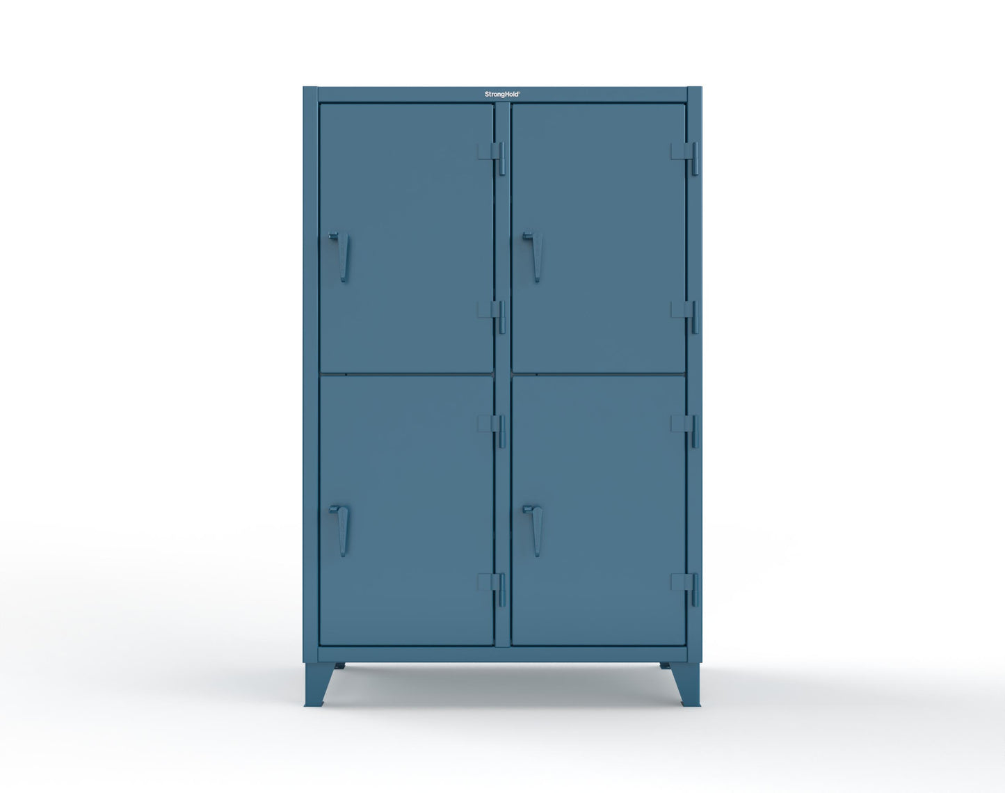 Extreme Duty 12 GA Double-Tier Locker with 4 Compartments, 6 Shelves, 8 Drawers - 50 in. W x 24in. D x 78 in. H - 46-24-2TPL-8DB-5001