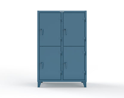 Extreme Duty 12 GA Double-Tier Locker with 4 Compartments, 6 Shelves, 8 Drawers - 50 in. W x 24in. D x 78 in. H - 46-24-2TPL-8DB-5001