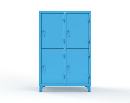 Extreme Duty 12 GA Double-Tier Locker with 4 Compartments, 6 Shelves, 8 Drawers - 50 in. W x 24in. D x 78 in. H - 46-24-2TPL-8DB-5012