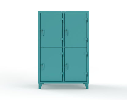 Extreme Duty 12 GA Double-Tier Locker with 4 Compartments, 6 Shelves, 8 Drawers - 50 in. W x 24in. D x 78 in. H - 46-24-2TPL-8DB-5021