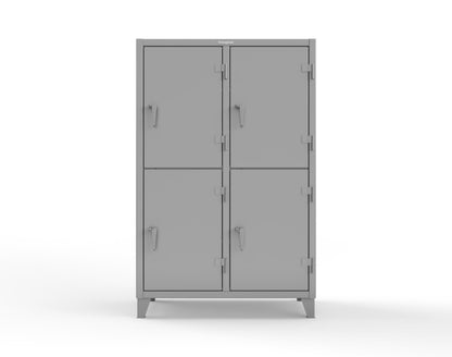 Extreme Duty 12 GA Double-Tier Locker with 4 Compartments, 6 Shelves, 8 Drawers - 50 in. W x 24in. D x 78 in. H - 46-24-2TPL-8DB-7037
