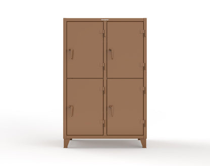 Extreme Duty 12 GA Double-Tier Locker with 4 Compartments, 6 Shelves, 8 Drawers - 50 in. W x 24in. D x 78 in. H - 46-24-2TPL-8DB-8008