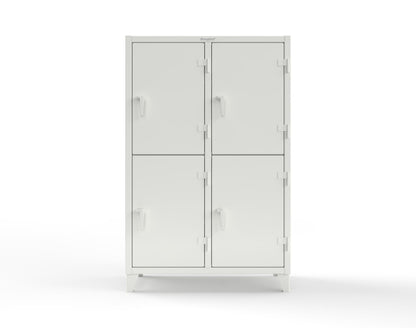 Extreme Duty 12 GA Double-Tier Locker with 4 Compartments, 6 Shelves, 8 Drawers - 50 in. W x 24in. D x 78 in. H - 46-24-2TPL-8DB-9003