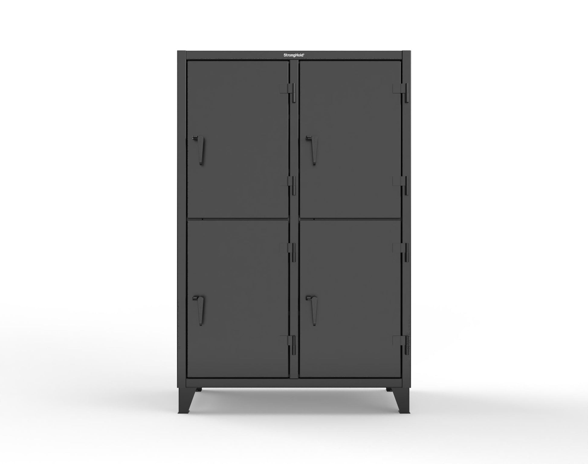Extreme Duty 12 GA Double-Tier Locker with 4 Compartments, 6 Shelves, 8 Drawers - 50 in. W x 24in. D x 78 in. H - 46-24-2TPL-8DB-9005