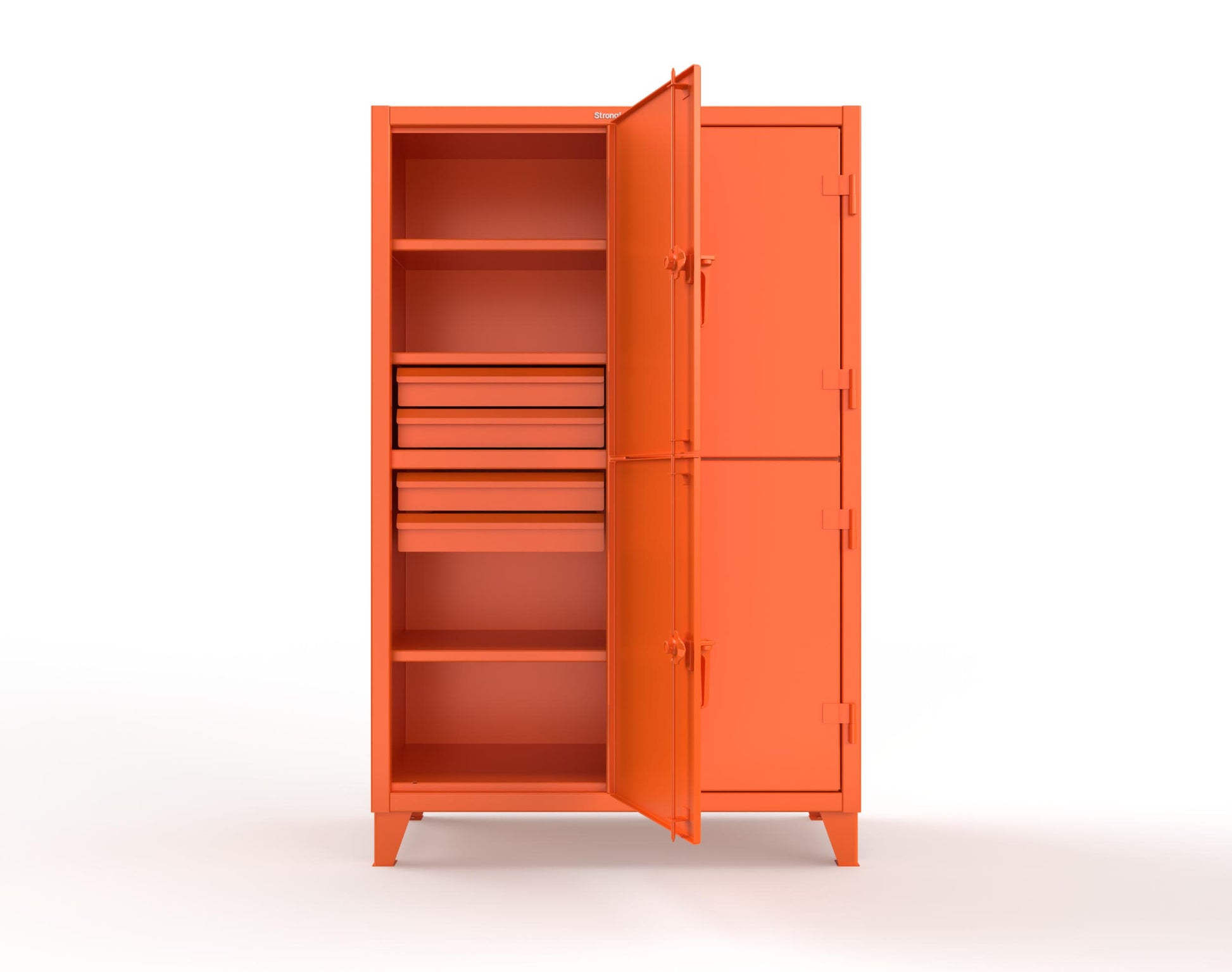 Extreme Duty 12 GA Double-Tier Locker with 4 Compartments, 6 Shelves, 8 Drawers - 50 in. W x 24in. D x 78 in. H - 46-24-2TPL-8DB-2009