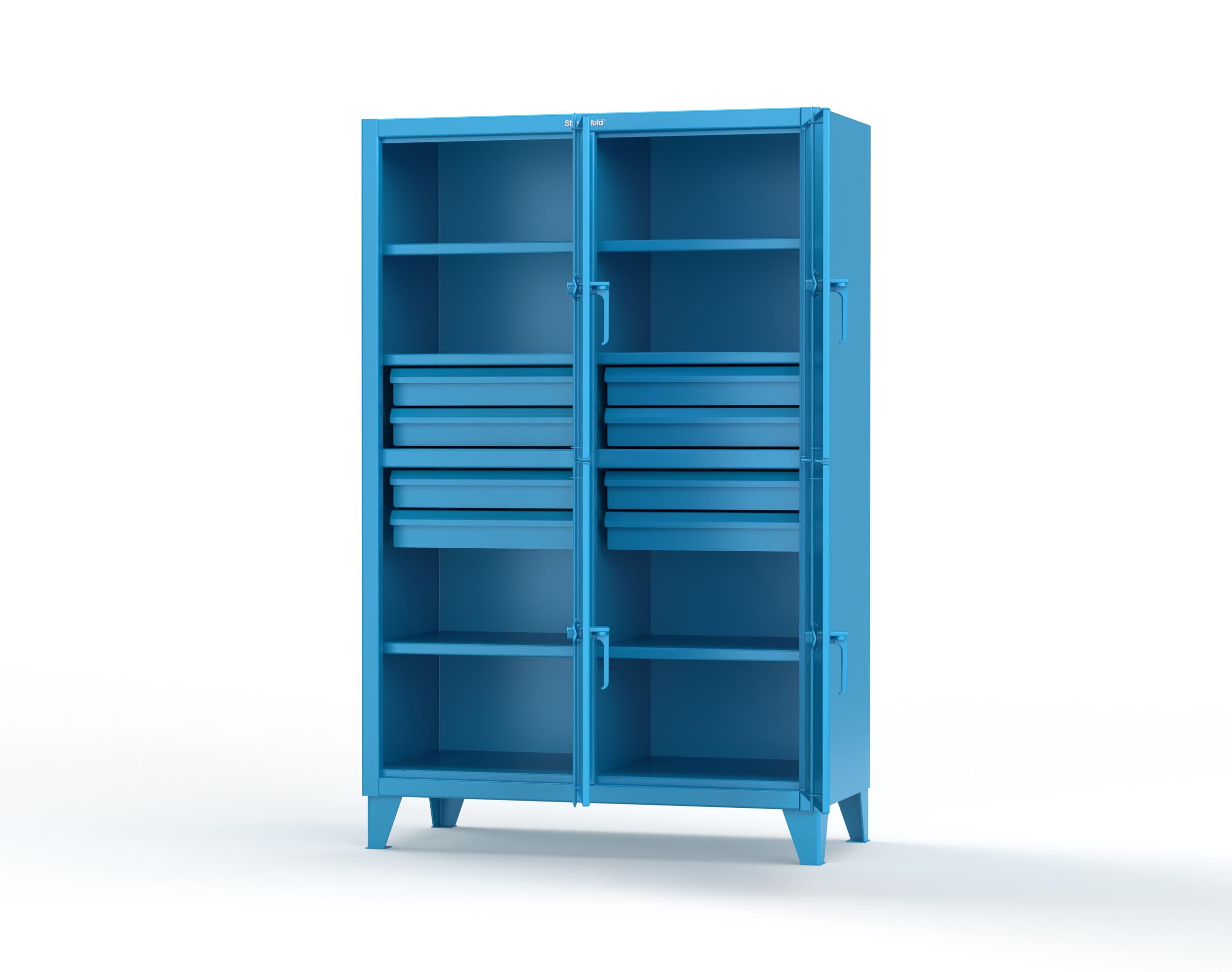 12-GA Double-Tier Locker: 4 Compartments, 6 Shelves, 8 Drawers
