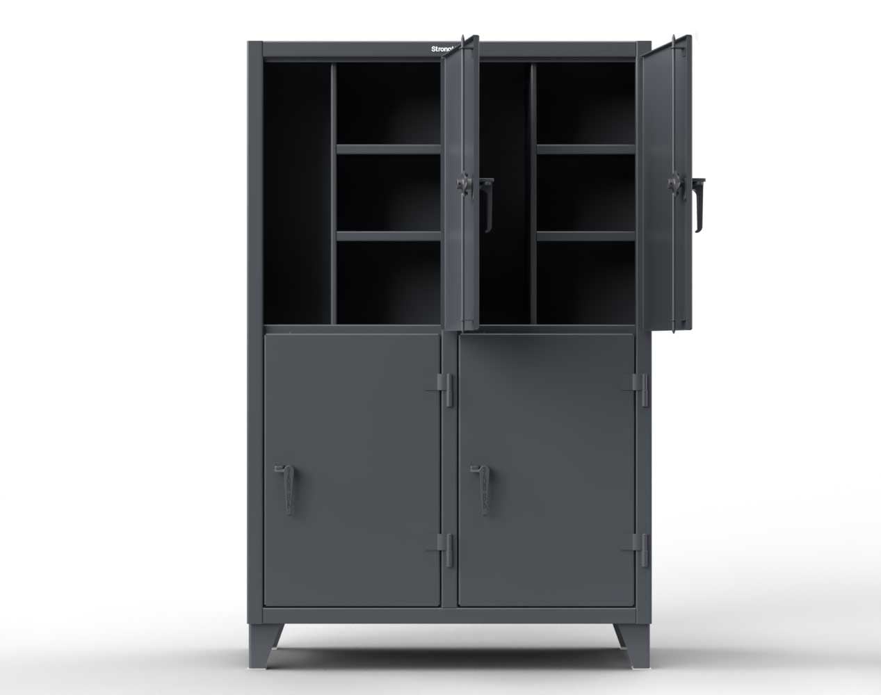 Extreme Duty 12 GA Double-Tier Locker with 10 Compartments, 20 Shelves, Coat Hooks - 122 in. W x 24in. D x 78 in. H