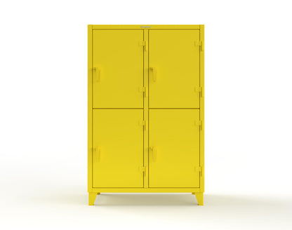 Extreme Duty 12 GA Double-Tier Locker with 4 Compartments, 8 Shelves, Coat Hooks | 50 in. W x 24in. D x 78 in. H - 46-24-2TPL-7024 - 46-24-2TPL-1021