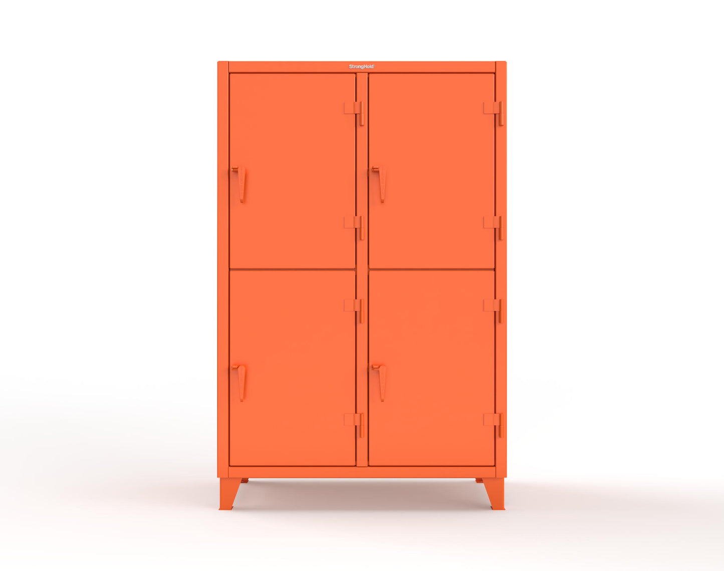 Extreme Duty 12 GA Double-Tier Locker with 4 Compartments, 8 Shelves, Coat Hooks | 50 in. W x 24in. D x 78 in. H - 46-24-2TPL-7024 - 46-24-2TPL-2009
