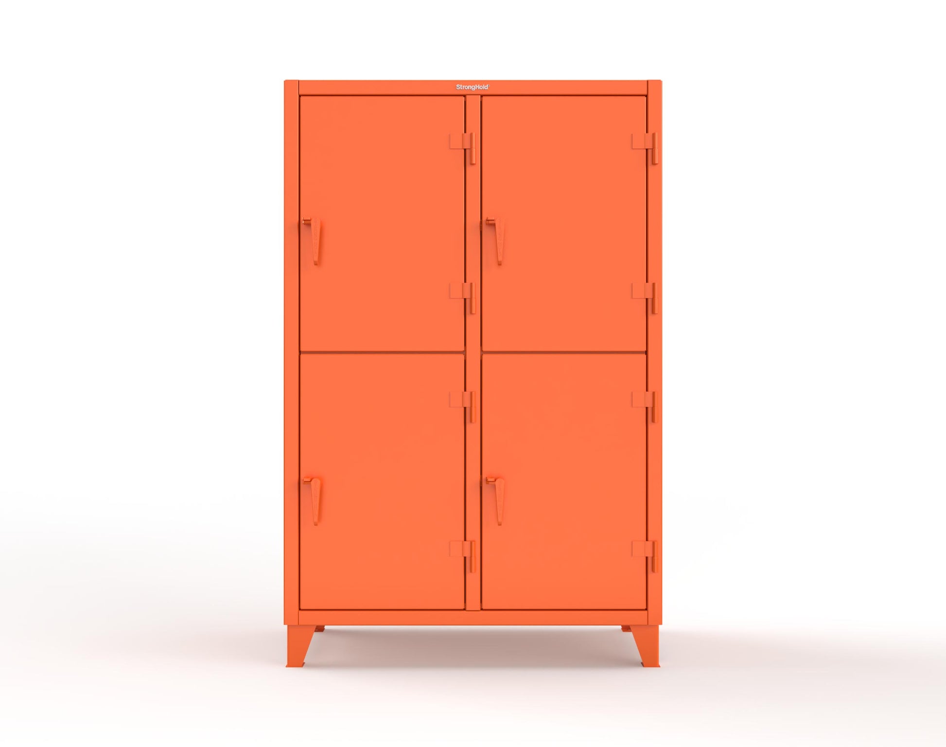 Extreme Duty 12 GA Double-Tier Locker with 4 Compartments, 8 Shelves, Coat Hooks | 50 in. W x 24in. D x 78 in. H - 46-24-2TPL-7024 - 46-24-2TPL-2009