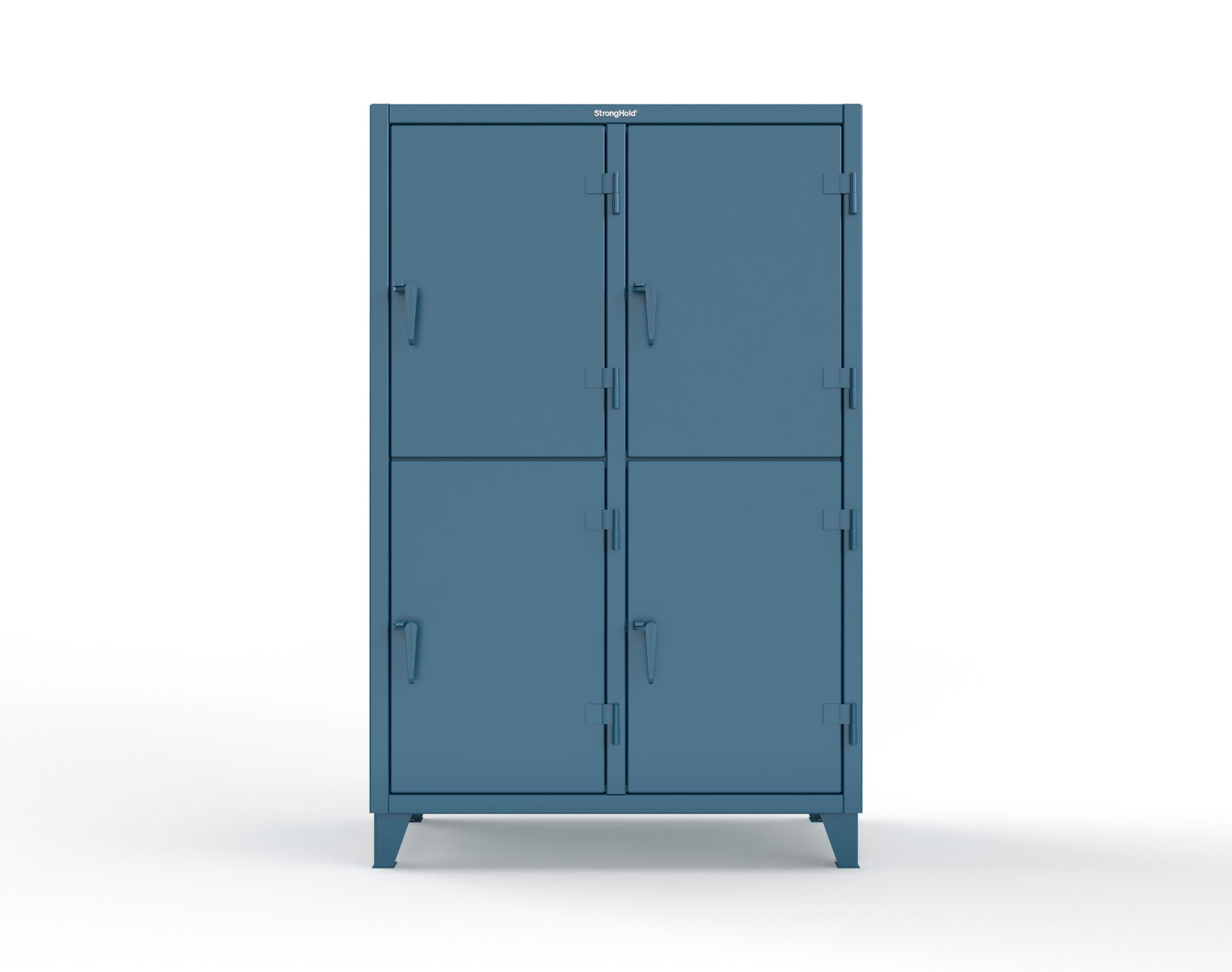 12-GA Double-Tier Locker: 4 Compartments, 8 Shelves, Coat Hooks