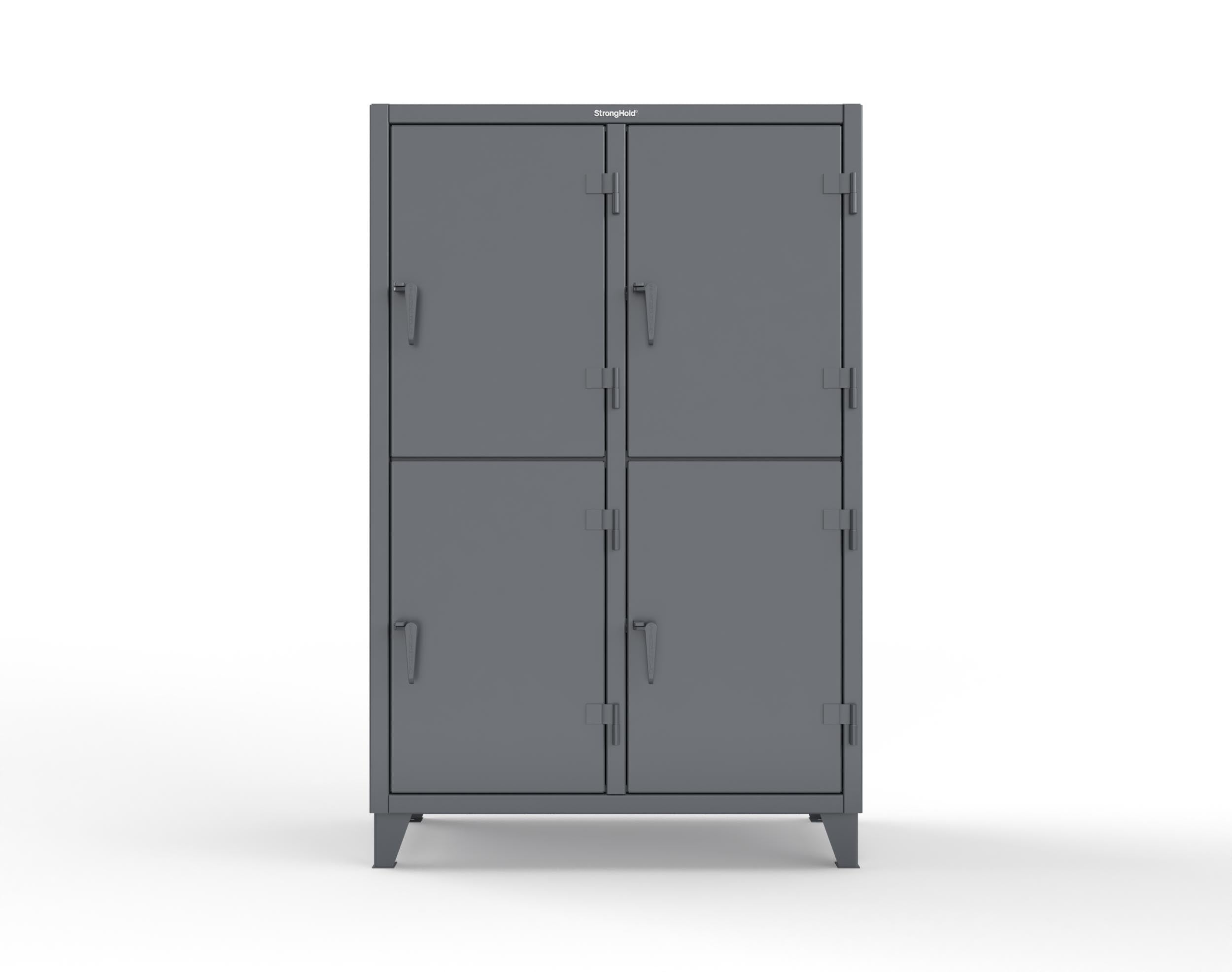12-GA Double-Tier Locker: 4 Compartments, 8 Shelves, Coat Hooks