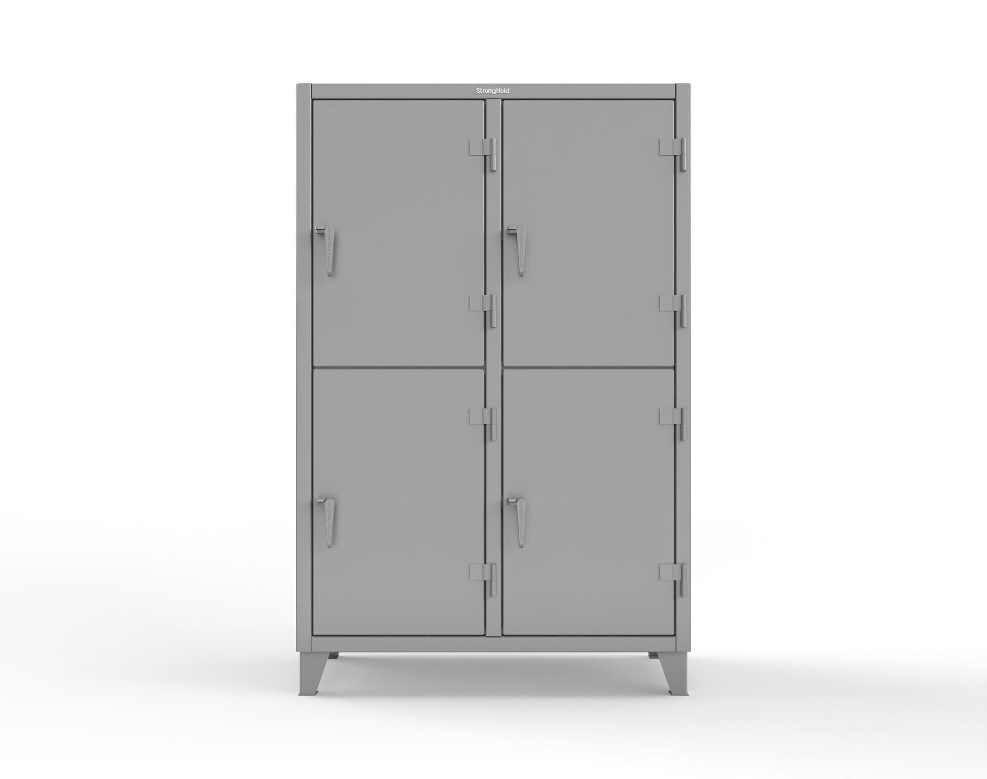 Extreme Duty 12 GA Double-Tier Locker with 4 Compartments, 8 Shelves, Coat Hooks | 50 in. W x 24in. D x 78 in. H - 46-24-2TPL-7024 - 46-24-2TPL-7037