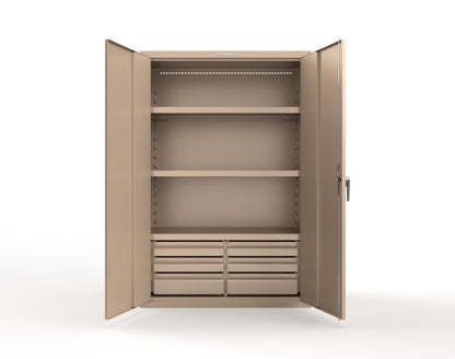 Heavy Duty 18 GA Cabinet with 6 Drawers and 3 Shelves - 48 in. W x 24 in. D x 72 in. H - 46-243-6/5DB-P-1019